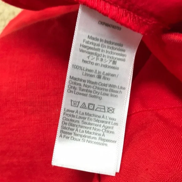 Madewell Clean Button-Tab Shorts in 100% Linen in Rouge - 4 - Picture 7 of 11